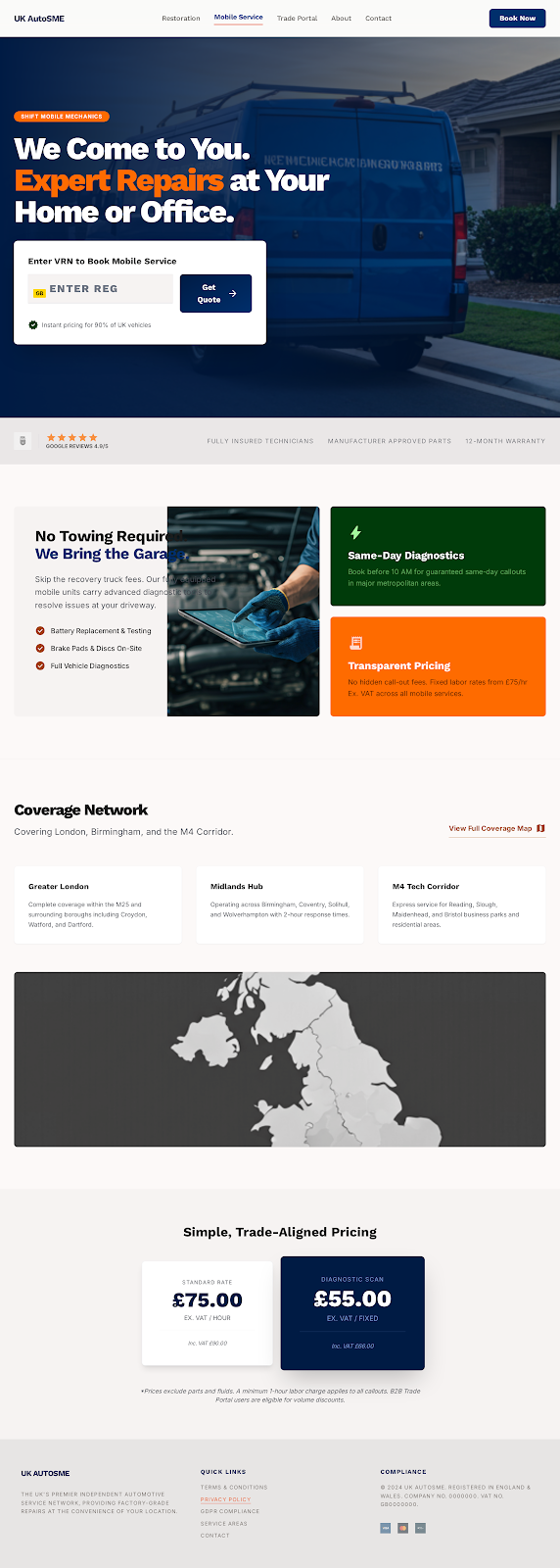 Mobile Mechanic template preview